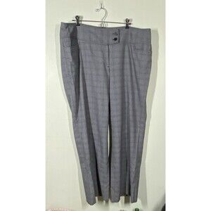 Lane Bryant Women Sz 18 Black White Houndstooth Plaid Dress Trouser Pants Career
